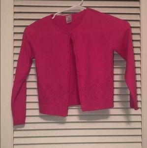 Girls Neon Pink Button up sweater